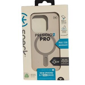 E2-O Speck Presidio2 Pro W/ClickLock&Mag Case for Apple iPhone 15 Pro -Bone/Gray